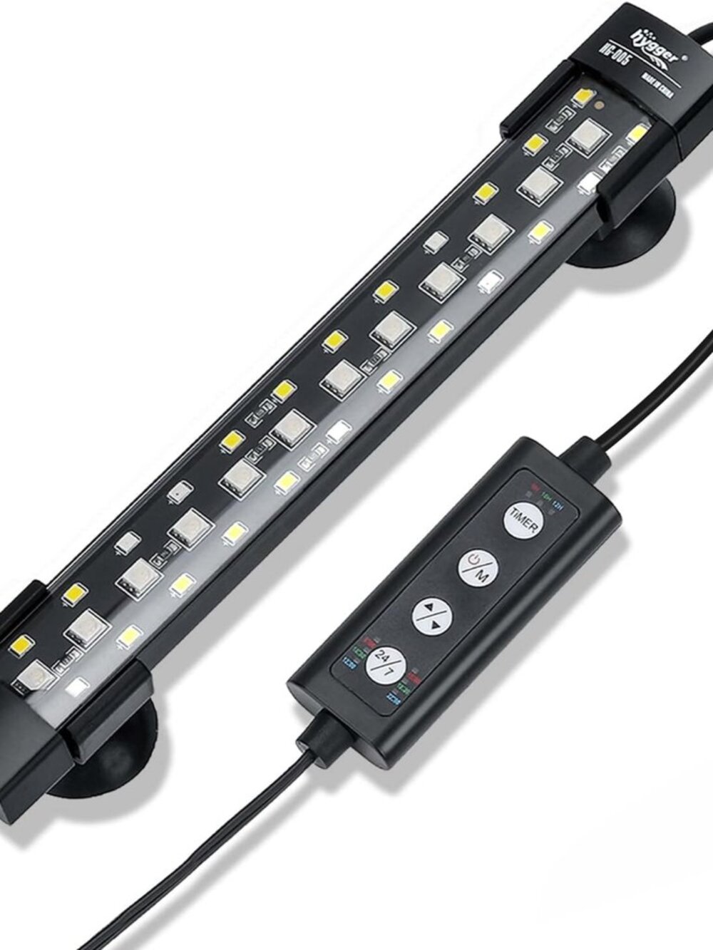 24/7 Mode Submersible Aquarium LED Light, Full Spectrum Hidden Fish Tank Light w